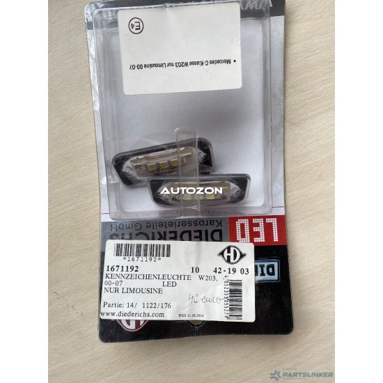 Supporto del numero di registrazione MERCEDES-BENZ C-CLASS II (W203)  [ 2000 - 2007 ] Diederichs 1671192