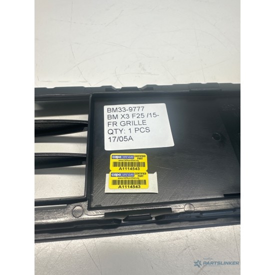 Griglia Inferiore Paraurti Nera Con Cruise Control Adattivo BMW  X3 - F25 Lci - 04/14 - 07/17  51117347969
